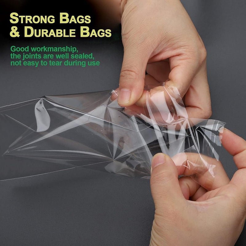 NObranded 100 pcs Clear 7" x 10" Self Seal Cello Cellophane Bags Resealable Poly Bags 2.8 mils for Cookie, Candy, Gift Bakery, Prints, Photos, Cards , Party - Image 4